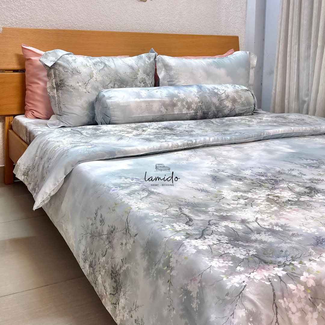 Chăn chần lụa tencel Hoa Anh Đào 4 Chăn chần lụa tencel Hoa Anh Đào - Image 4