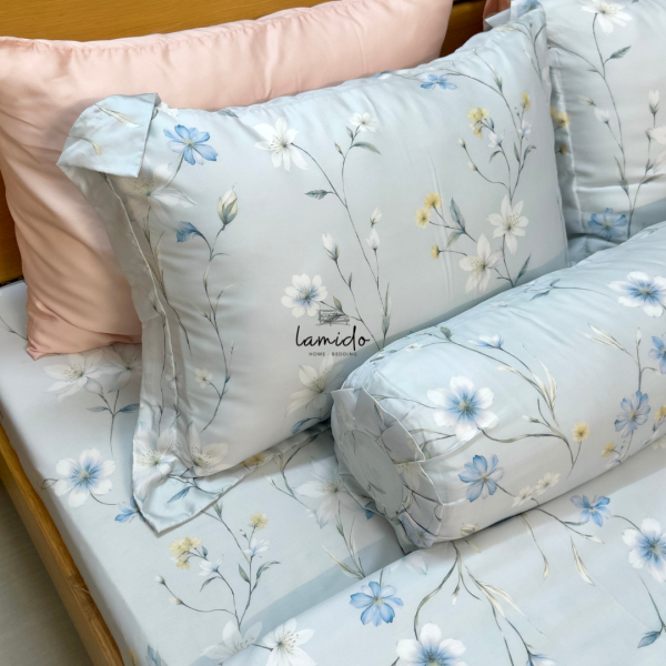 Chăn chần lụa tencel 80s Bông Xanh Nhạt - Image 5