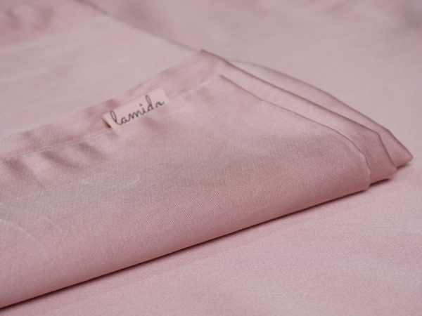 chất vải lụa tencel hồng pastel