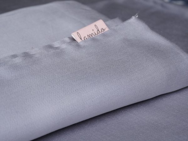 chất vải lụa tencel tím pastel