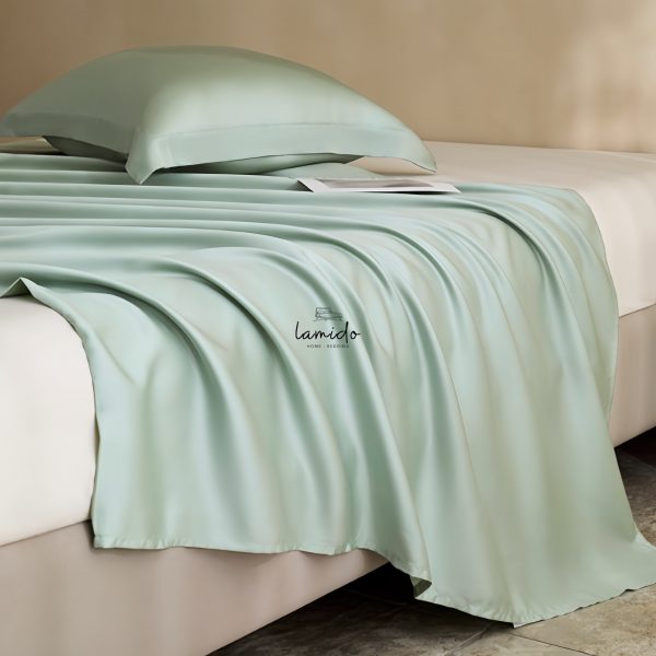 Ga trải giường lụa Tencel 60s Xanh Đậu