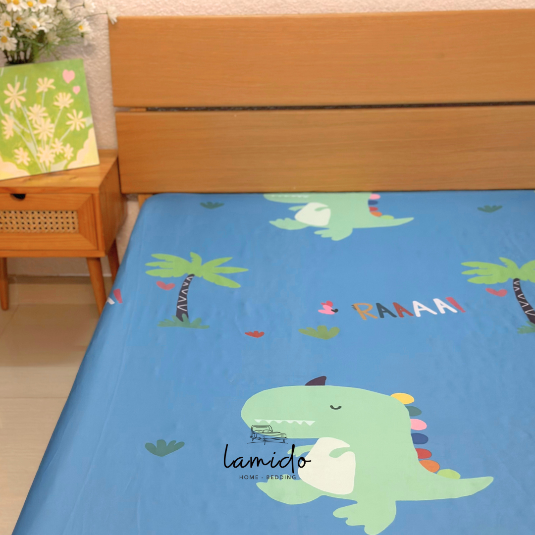Bộ chăn ga gối 5 món Lụa Tencel Khủng Long 2 Bộ chăn ga gối 5 món Lụa Tencel Khủng Long - Image 2
