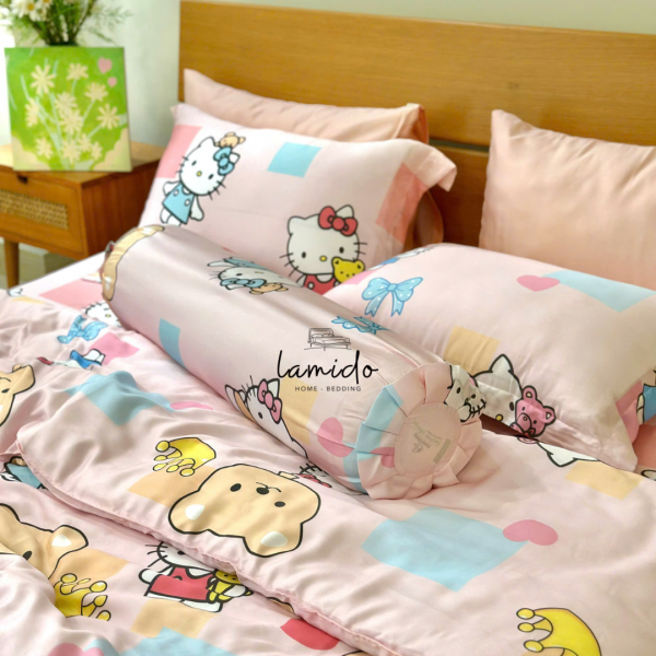 Bộ chăn ga gối 5 món lụa Tencel 80s - Image 3