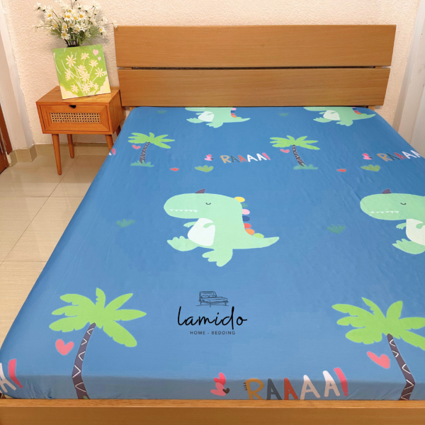 Bộ chăn ga gối 5 món Lụa Tencel Khủng Long 15 2 20