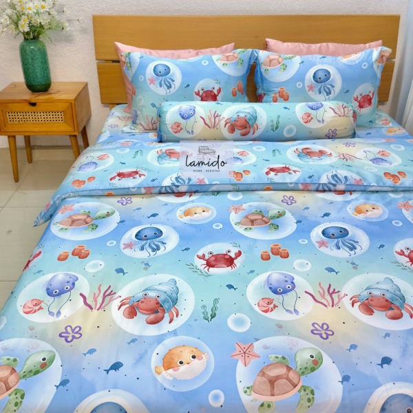 Bộ chăn ga gối 5 món Lụa Tencel Đại Dương