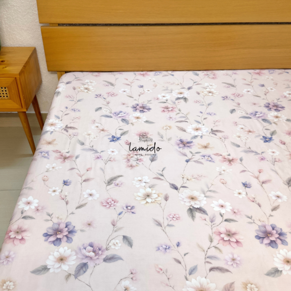 Bộ chăn ga gối 5 món Lụa Tencel 80s Hoa Hồng Phấn - Image 11