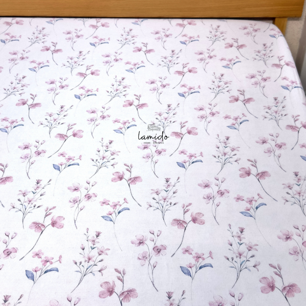 Bộ chăn ga gối 5 món Lụa Tencel 80s Hoa Nhí Tím 21 1 6
