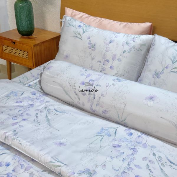 Bộ chăn ga gối 5 món Lụa Tencel 80s Hoa Bướm - Image 9