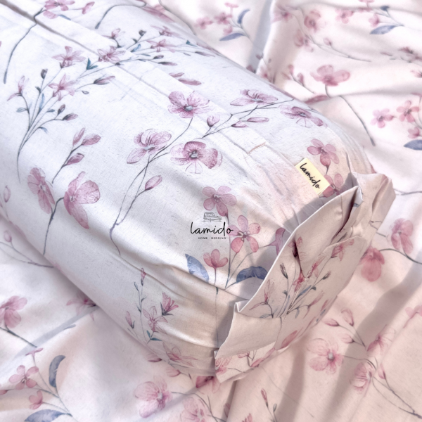Bộ chăn ga gối 5 món Lụa Tencel 80s Hoa Nhí Tím 33 13 6