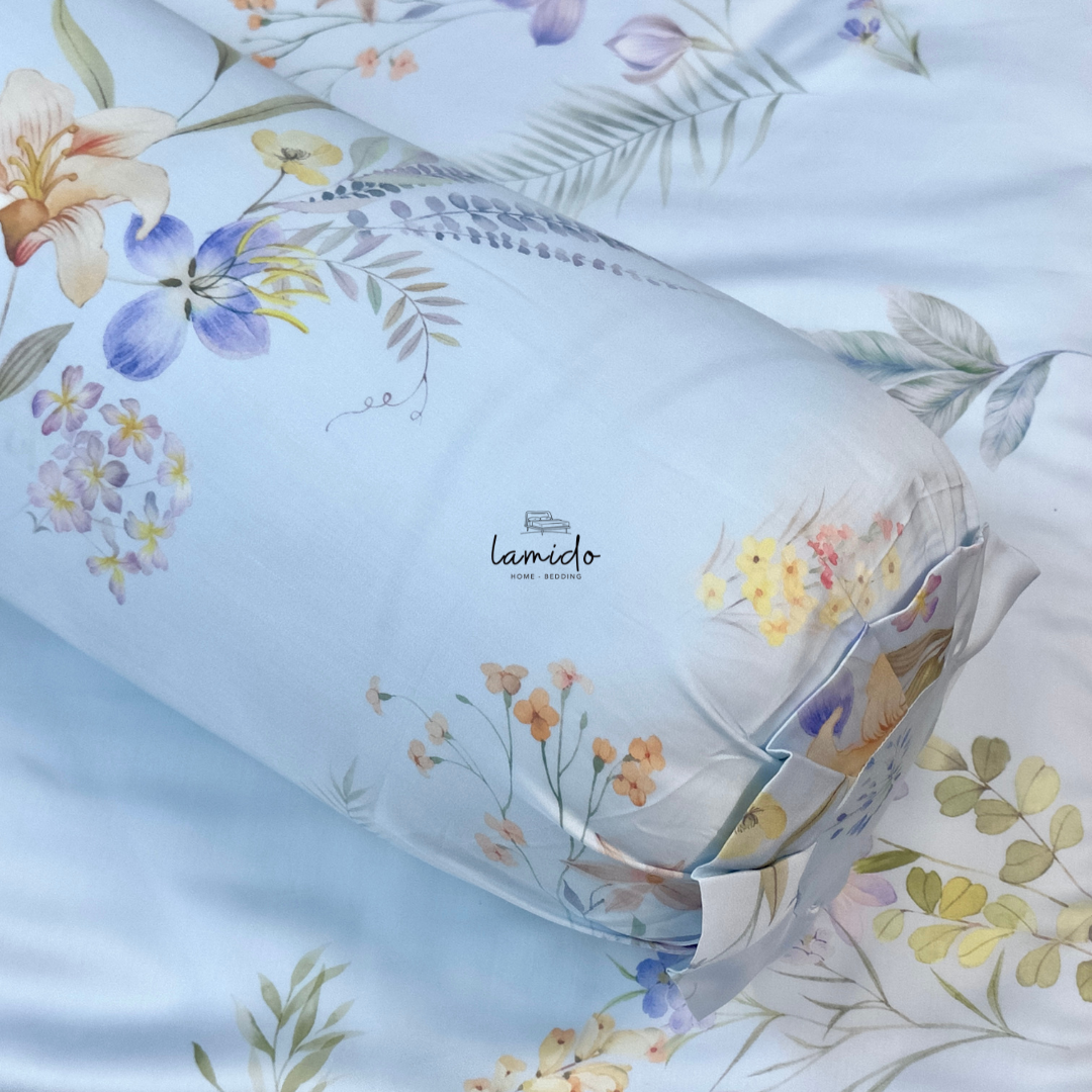 Bộ chăn ga gối 5 món Lụa Tencel 80s Hoa Xanh Sữa 15 Bộ chăn ga gối 5 món Lụa Tencel 80s Hoa Xanh Sữa - Image 15