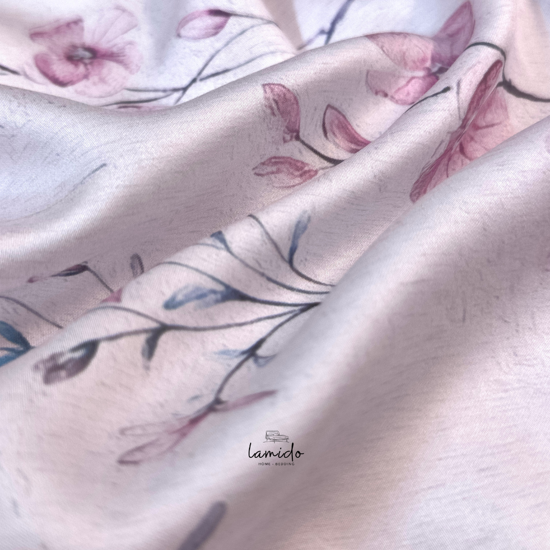 Bộ chăn ga gối 5 món Lụa Tencel 80s Hoa Nhí Tím 17 Bộ chăn ga gối 5 món Lụa Tencel 80s Hoa Nhí Tím - Image 17