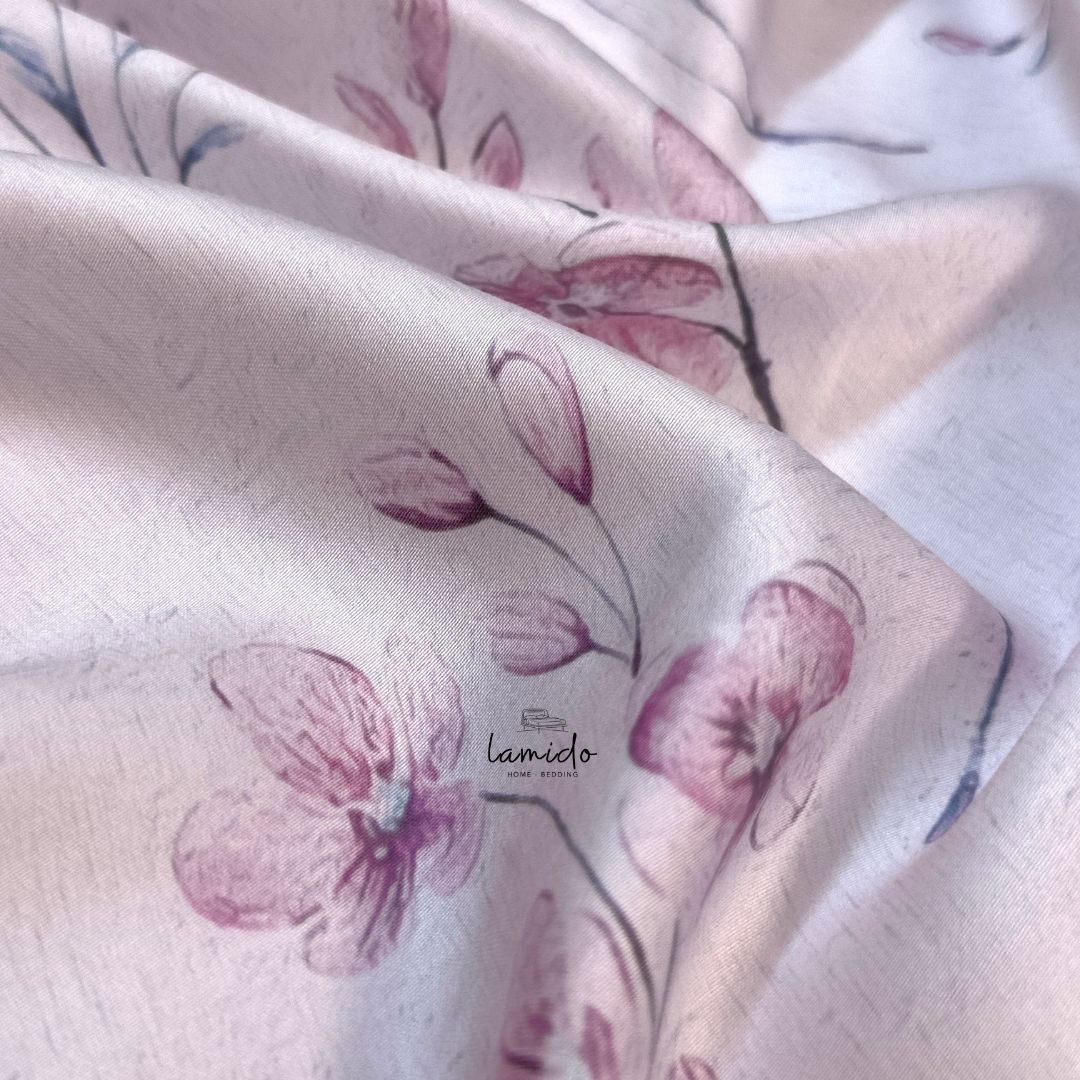Bộ chăn ga gối 5 món Lụa Tencel 80s Hoa Nhí Tím 18 Bộ chăn ga gối 5 món Lụa Tencel 80s Hoa Nhí Tím - Image 18