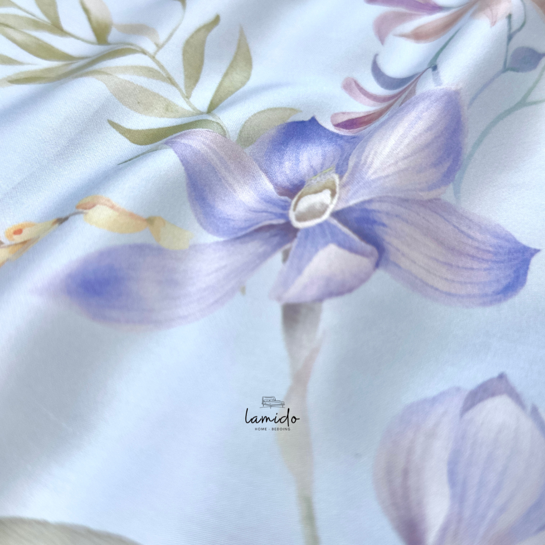 Bộ chăn ga gối 5 món Lụa Tencel 80s Hoa Xanh Sữa 17 Bộ chăn ga gối 5 món Lụa Tencel 80s Hoa Xanh Sữa - Image 17