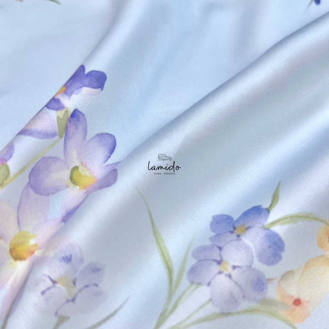 Bộ chăn ga gối 5 món Lụa Tencel 80s Hoa Xanh Sữa 19 Bộ chăn ga gối 5 món Lụa Tencel 80s Hoa Xanh Sữa - Image 19
