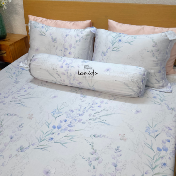 Bộ chăn ga gối 5 món Lụa Tencel 80s Hoa Bướm - Image 16