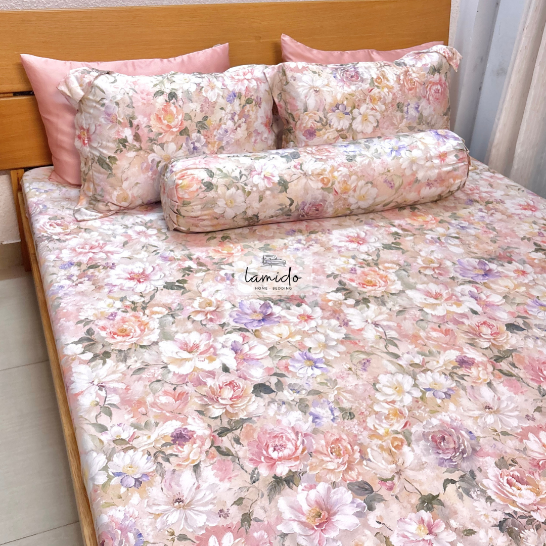 Bộ chăn ga gối 5 món Lụa Tencel 80s Hoa Hồng Cam 20 Bộ chăn ga gối 5 món Lụa Tencel 80s Hoa Hồng Cam - Image 20