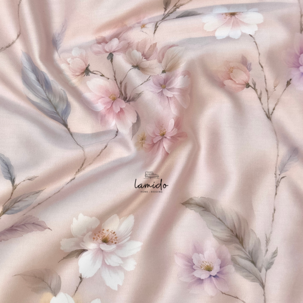 Bộ chăn ga gối 5 món Lụa Tencel 80s Hoa Hồng Phấn - Image 15