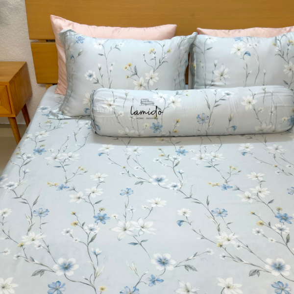 Ga trải giường lụa Tencel 80s Bông Xanh Nhạt - Image 6