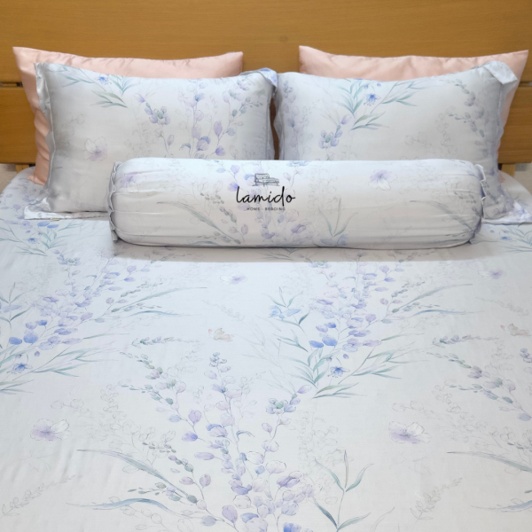 Bộ chăn ga gối 5 món Lụa Tencel 80s Hoa Bướm - Image 14