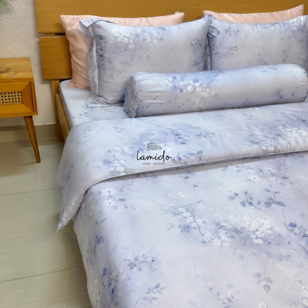 Bộ chăn ga gối 5 món Lụa Tencel 80s
